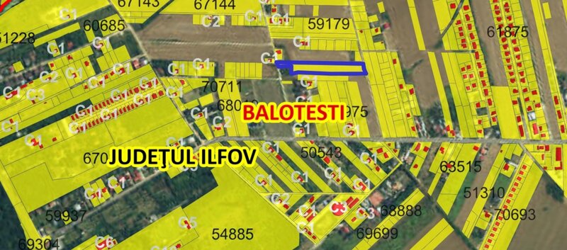 Balotesti, Ion Lahovari, oportunitate, teren 6450 mp, gaz, curent.